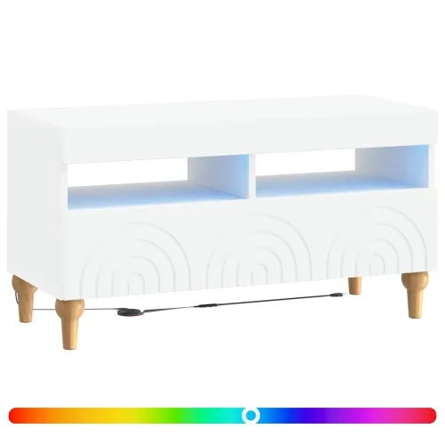 LED TV kabinet ALKMAAR 81 x 35 x 43 cm Bijela Konstruirano drvo - Bijela Cijena