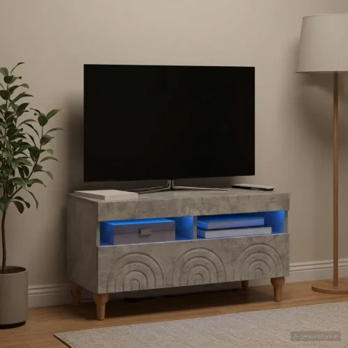 LED TV kabinet ALKMAAR 81 x 35 x 43 cm Betonska siva - Betonska siva Cijena