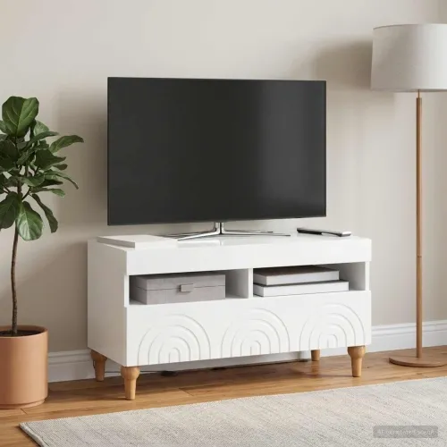 LED TV kabinet ALKMAAR 81 x 35 x 43 cm Bijela visokog sjaja - Bijela visokog sjaja Cijena