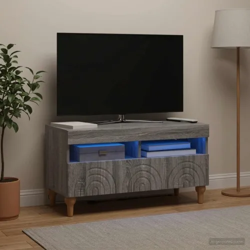 LED TV kabinet ALKMAAR 81 x 35 x 43 cm Siva Sonoma - Siva Sonoma Cijena