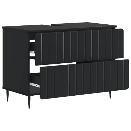 Kupaonski ormarić za sudoper ZWOLLE Crna 82 x 41 x 58,5 cm - Crna Cijena