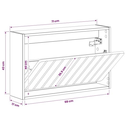 Ormar za cipele na zidu ZWOLLE 71 x 17 x 43 cm Staro drvo - Staro drvo Cijena