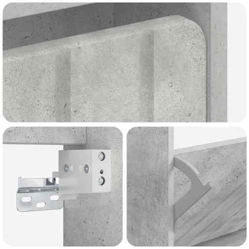 Ormar za cipele na zidu ZWOLLE 71 x 17 x 86 cm Betonska siva - Betonska siva Cijena