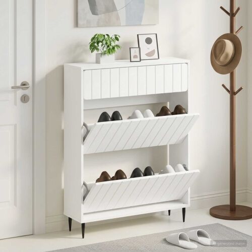 Ormar za cipele ZWOLLE 78 x 24 x 103 cm Konstruirano drvo - Bijela Cijena