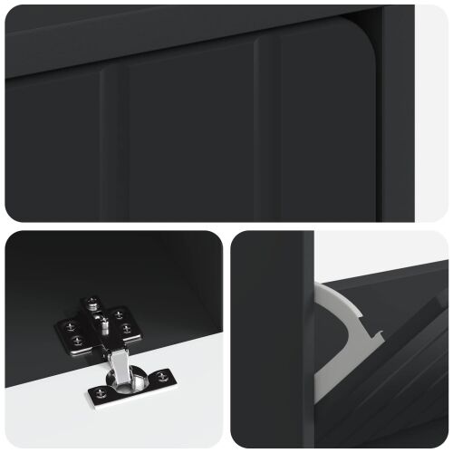 Ormar za cipele ZWOLLE 78 x 24 x 103 cm Konstruirano drvo Crna - Crna Cijena