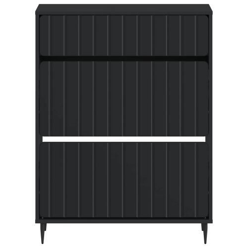 Ormar za cipele ZWOLLE 78 x 24 x 103 cm Konstruirano drvo Crna - Crna Cijena
