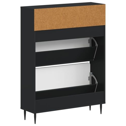 Ormar za cipele ZWOLLE 78 x 24 x 103 cm Konstruirano drvo Crna - Crna Cijena