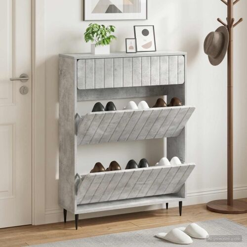 Ormar za cipele ZWOLLE 78 x 24 x 103 cm Konstruirano drvo - Betonska siva Cijena