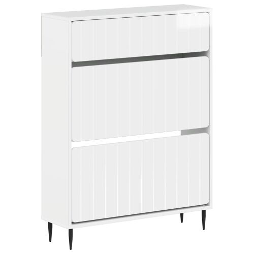 Ormar za cipele ZWOLLE 78 x 24 x 103 cm Konstruirano drvo - Bijela visokog sjaja Cijena