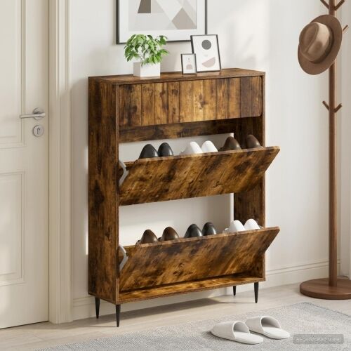 Ormar za cipele ZWOLLE 78 x 24 x 103 cm Konstruirano drvo - Dimljeni hrast Cijena