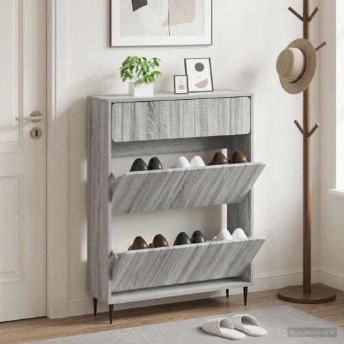 Ormar za cipele ZWOLLE 78 x 24 x 103 cm Konstruirano drvo - Siva Sonoma Cijena