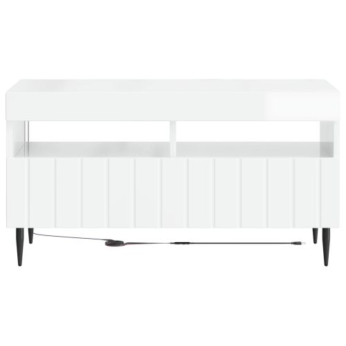 LED TV kabinet ZWOLLE 81 x 35 x 43 cm Bijela visokog sjaja - Bijela visokog sjaja Cijena