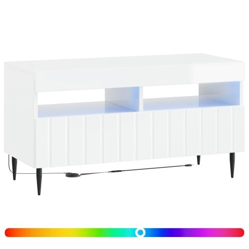 LED TV kabinet ZWOLLE 81 x 35 x 43 cm Bijela visokog sjaja - Bijela visokog sjaja Cijena