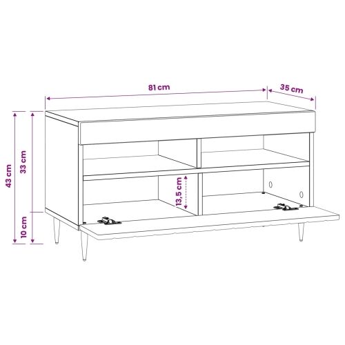 LED TV kabinet ZWOLLE 81 x 35 x 43 cm Dimljeni hrast - Dimljeni hrast Cijena