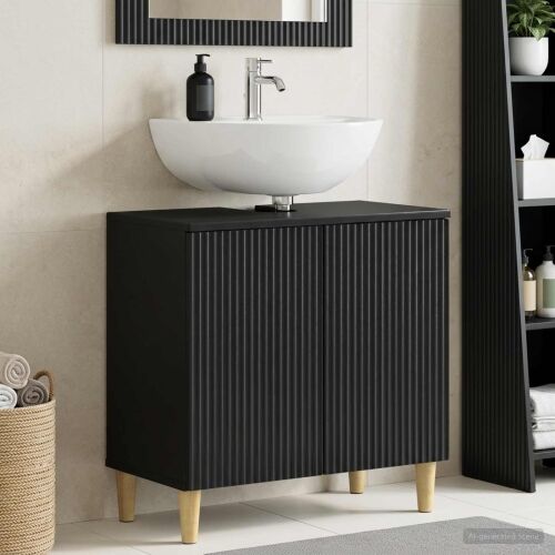 Kupaonski ormarić za sudoper ARNHEM Crna 59,5 x 31,5 x 59 cm - Crna Cijena