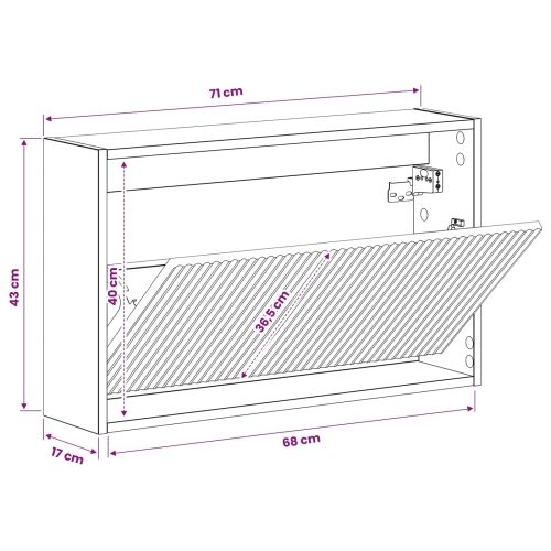 Ormar za cipele na zidu ARNHEM 71 x 17 x 43 cm Crna - Crna Cijena