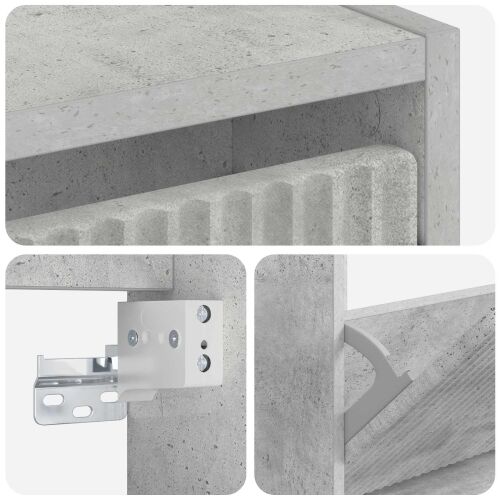 Ormar za cipele na zidu ARNHEM 71 x 17 x 86 cm Betonska siva - Betonska siva Cijena