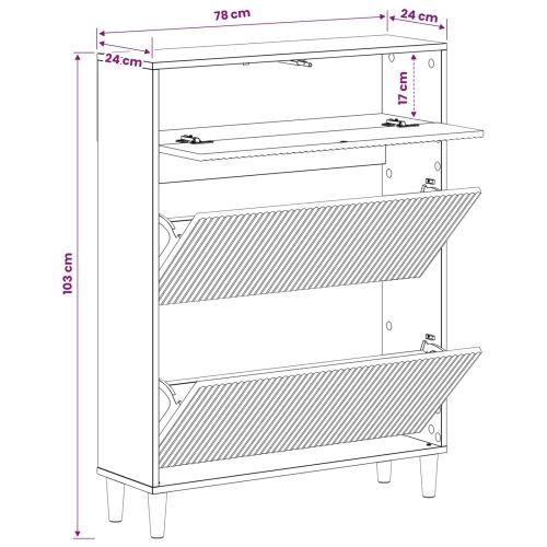 Ormar za cipele ARNHEM 78 x 24 x 103 cm Konstruirano drvo - Hrast artisan Cijena