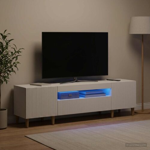 LED TV kabinet ARNHEM 153 x 35 x 43 cm Bijela Konstruirano drvo - Bijela Cijena