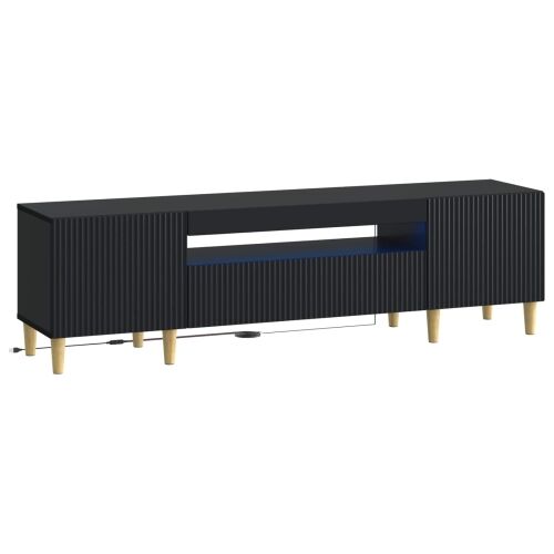 LED TV kabinet ARNHEM 153 x 35 x 43 cm Crna Konstruirano drvo - Crna Cijena