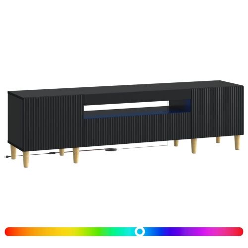 LED TV kabinet ARNHEM 153 x 35 x 43 cm Crna Konstruirano drvo - Crna Cijena