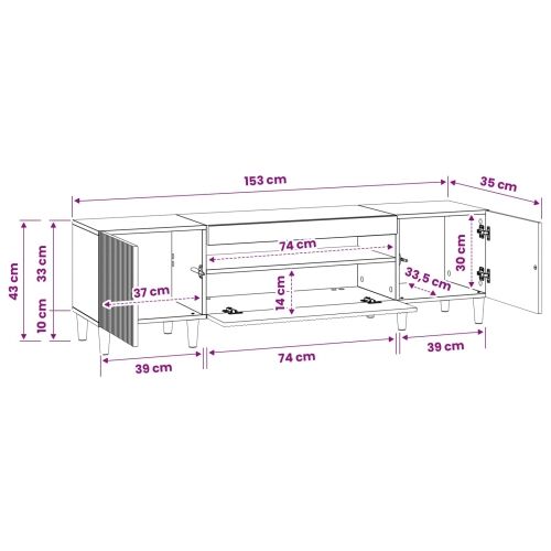 LED TV kabinet ARNHEM 153 x 35 x 43 cm Hrast sonoma - Hrast sonoma Cijena