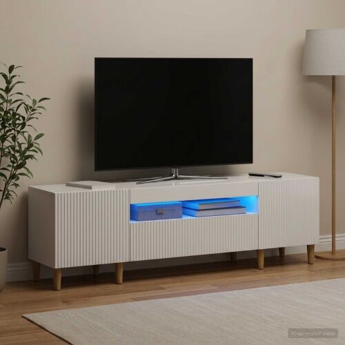 LED TV kabinet ARNHEM 153 x 35 x 43 cm Bijela visokog sjaja - Bijela visokog sjaja Cijena