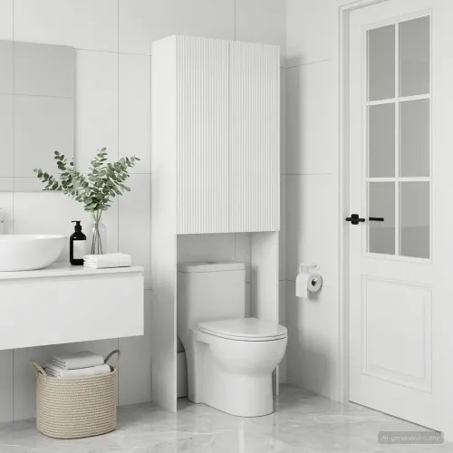 Kabinetska WC ARNHEM Bijela visokog sjaja 66 x 25,5 x 190 cm - Bijela visokog sjaja Cijena