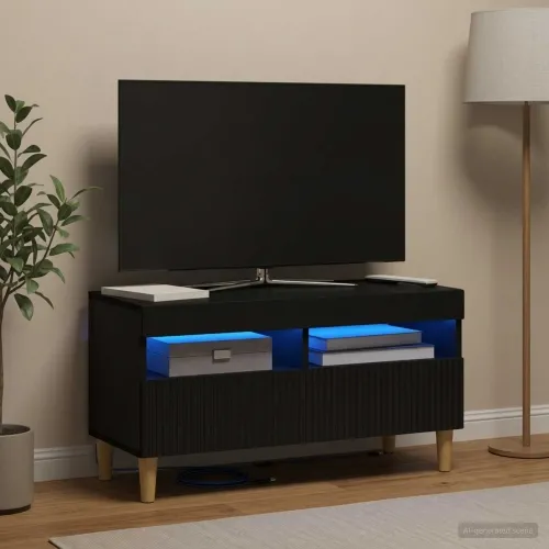 LED TV kabinet ARNHEM 81 x 35 x 43 cm Crna Konstruirano drvo - Crna Cijena
