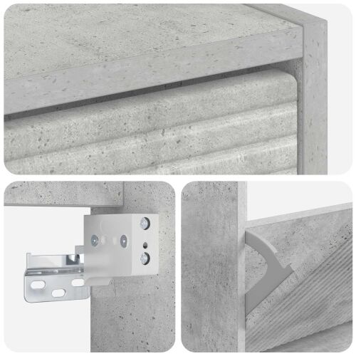 Ormar za cipele na zidu HAARLEM 71 x 17 x 43 cm Betonska siva - Betonska siva Cijena