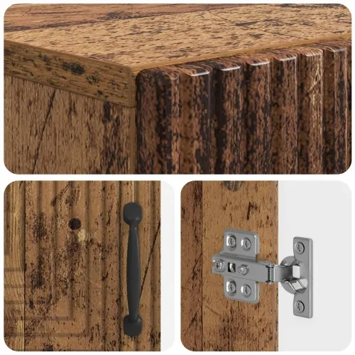 Ormar za cipele HAARLEM 59,5 x 39,5 x 89,5 cm Konstruirano drvo - Staro drvo Cijena