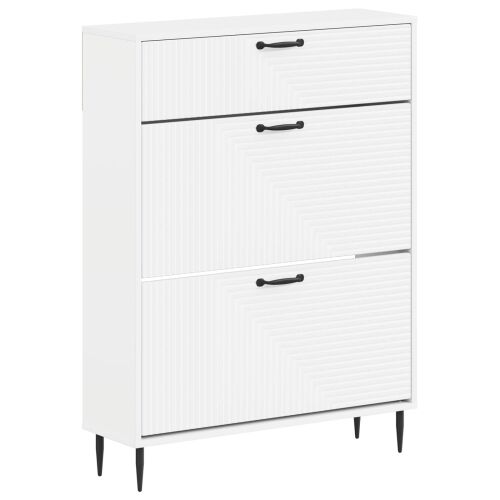 Ormar za cipele HAARLEM 78 x 24 x 103 cm Konstruirano drvo - Bijela Cijena