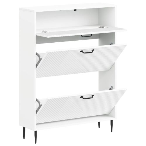 Ormar za cipele HAARLEM 78 x 24 x 103 cm Konstruirano drvo - Bijela Cijena
