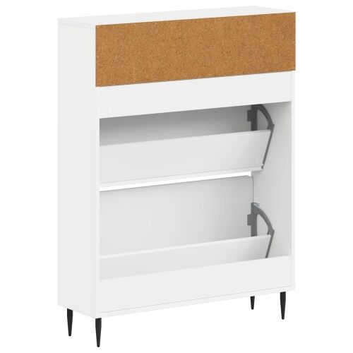 Ormar za cipele HAARLEM 78 x 24 x 103 cm Konstruirano drvo - Bijela Cijena
