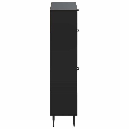 Ormar za cipele HAARLEM 78 x 24 x 103 cm Konstruirano drvo Crna - Crna Cijena