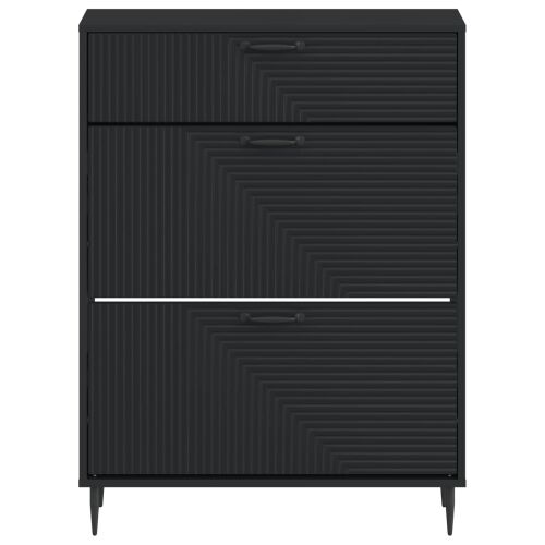 Ormar za cipele HAARLEM 78 x 24 x 103 cm Konstruirano drvo Crna - Crna Cijena