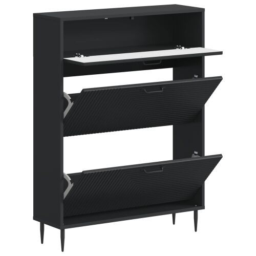 Ormar za cipele HAARLEM 78 x 24 x 103 cm Konstruirano drvo Crna - Crna Cijena