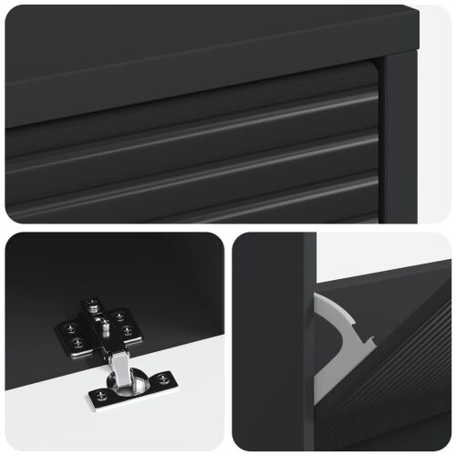 Ormar za cipele HAARLEM 78 x 24 x 103 cm Konstruirano drvo Crna - Crna Cijena