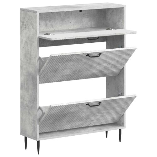 Ormar za cipele HAARLEM 78 x 24 x 103 cm Konstruirano drvo - Betonska siva Cijena