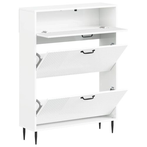 Ormar za cipele HAARLEM 78 x 24 x 103 cm Konstruirano drvo - Bijela visokog sjaja Cijena