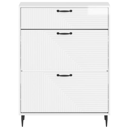 Ormar za cipele HAARLEM 78 x 24 x 103 cm Konstruirano drvo - Bijela visokog sjaja Cijena