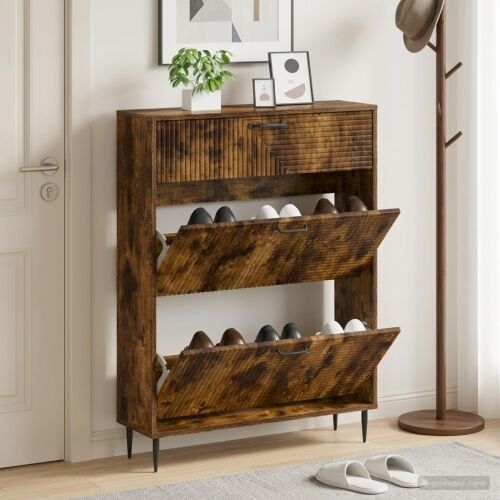Ormar za cipele HAARLEM 78 x 24 x 103 cm Konstruirano drvo - Dimljeni hrast Cijena