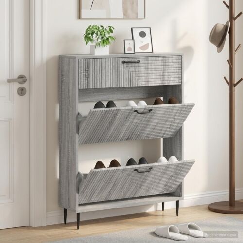Ormar za cipele HAARLEM 78 x 24 x 103 cm Konstruirano drvo - Siva Sonoma Cijena
