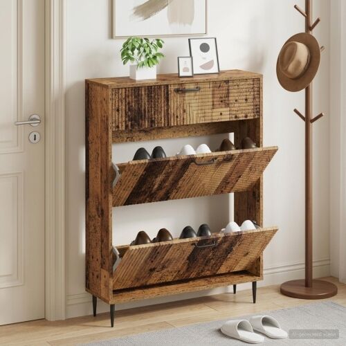Ormar za cipele HAARLEM 78 x 24 x 103 cm Konstruirano drvo - Staro drvo Cijena