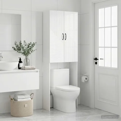 Kabinetska WC HAARLEM Bijela visokog sjaja 66 x 25,5 x 190 cm - Bijela visokog sjaja Cijena