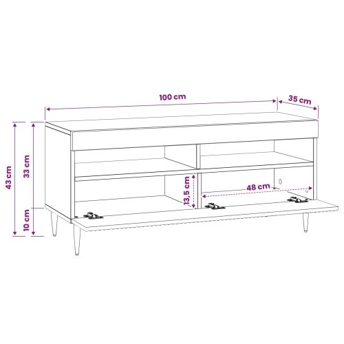 LED TV kabinet HAARLEM 100 x 35 x 43 cm Crna Konstruirano drvo - Crna Cijena