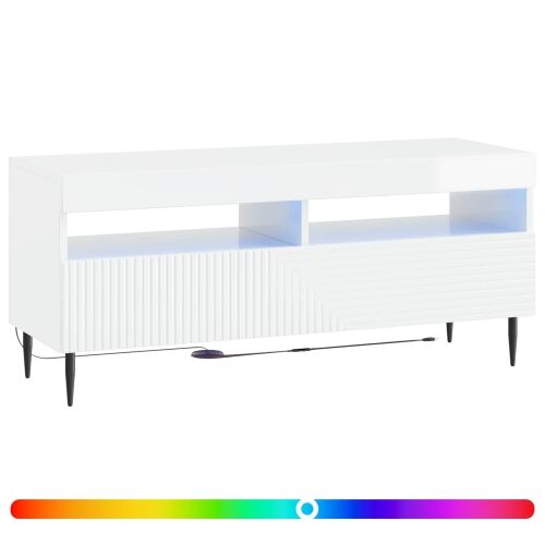 LED TV kabinet HAARLEM 100 x 35 x 43 cm Bijela visokog sjaja - Bijela visokog sjaja Cijena