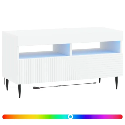 LED TV kabinet HAARLEM 81 x 35 x 43 cm Bijela Konstruirano drvo - Bijela Cijena