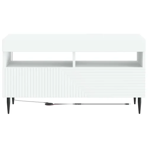 LED TV kabinet HAARLEM 81 x 35 x 43 cm Bijela Konstruirano drvo - Bijela Cijena
