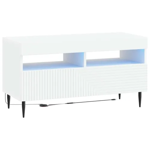 LED TV kabinet HAARLEM 81 x 35 x 43 cm Bijela Konstruirano drvo - Bijela Cijena